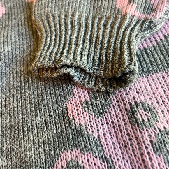ARIELLE  Teddy Bear Sweater Pink And Grey Medium Vintage - Picture 5 of 6